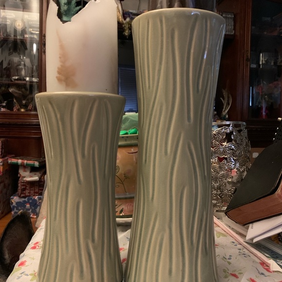 2 candle pillars ceramic - Picture 2 of 3
